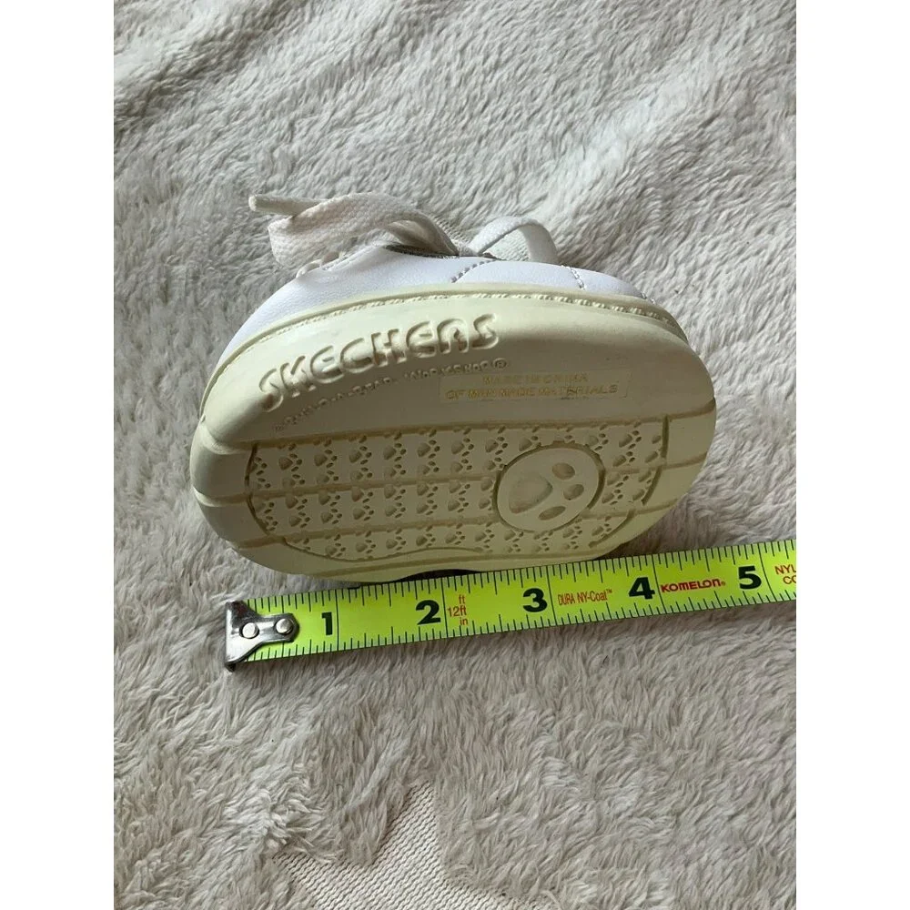 Build A Bear Workshop Skechers Sneakers Shoes White Heart Charm Glitter - Picture 8 of 10